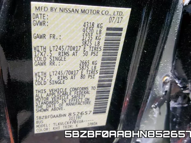 5BZBF0AA8HN852657 фото 2