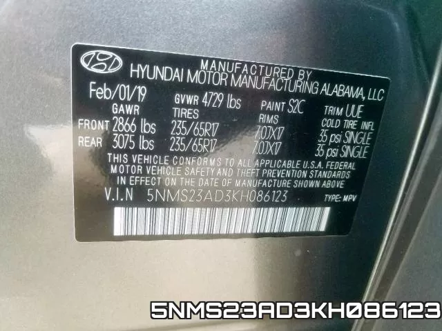 5NMS23AD3KH086123 фото 2