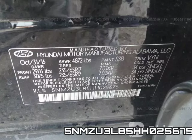 5NMZU3LB5HH025675 фото 10
