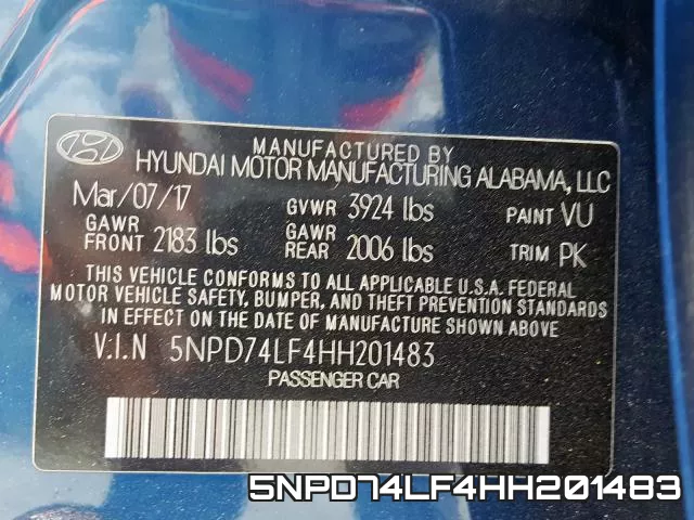 5NPD74LF4HH201483 фото 2