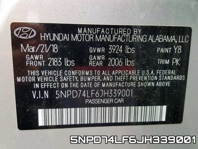 5NPD74LF6JH339001 фото 2