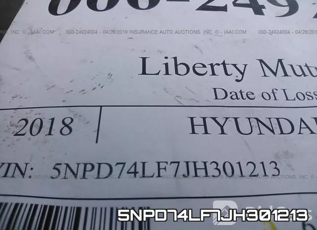 5NPD74LF7JH301213 фото 10