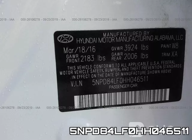 5NPD84LF0HH046511 фото 10