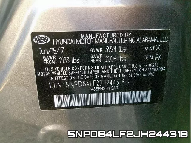 5NPD84LF2JH244318 фото 2