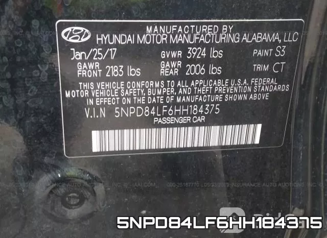 5NPD84LF6HH184375 фото 10