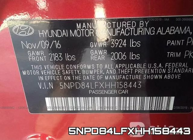 5NPD84LFXHH158443 фото 10