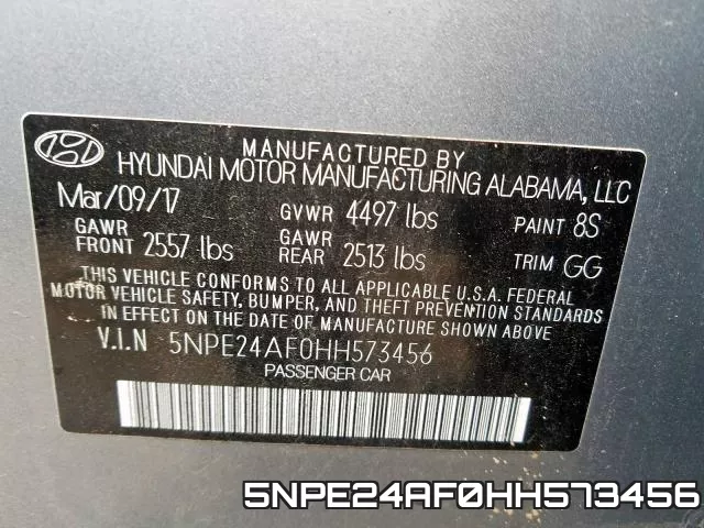 5NPE24AF0HH573456 фото 2