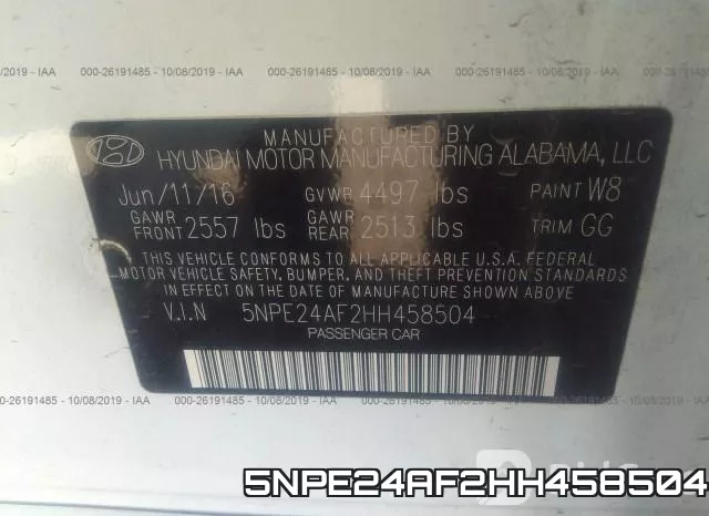 5NPE24AF2HH458504 фото 10