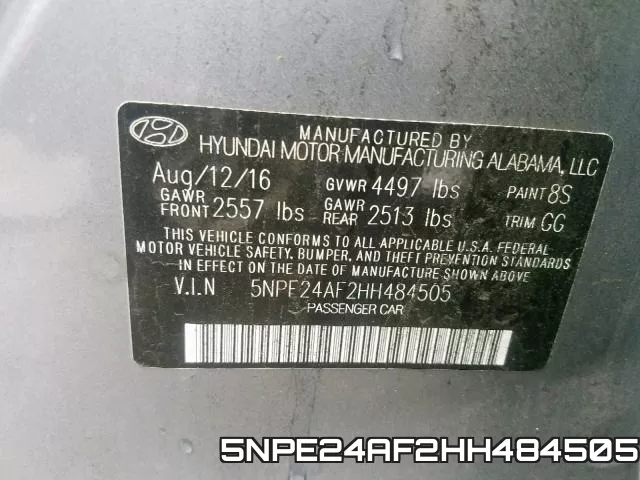 5NPE24AF2HH484505 фото 2