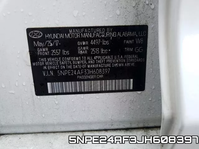 5NPE24AF3JH608397 фото 2