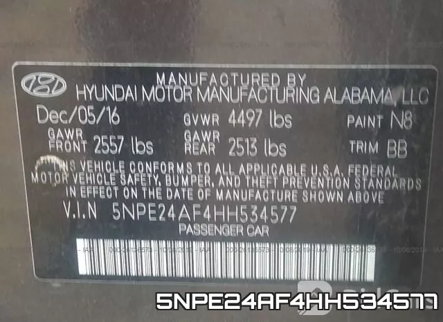 5NPE24AF4HH534577 фото 10