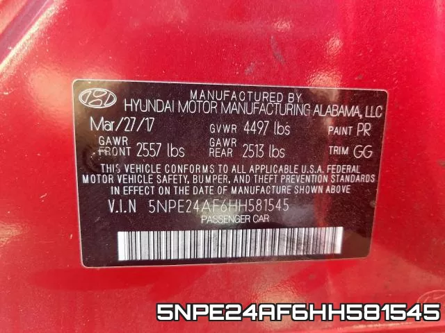 5NPE24AF6HH581545 фото 2
