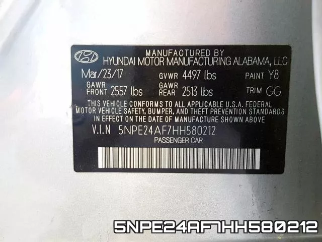 5NPE24AF7HH580212 фото 2