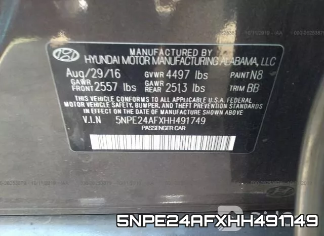 5NPE24AFXHH491749 фото 10