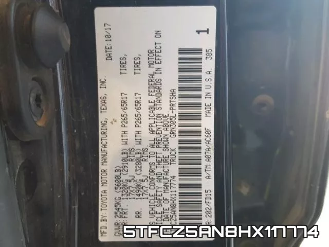 5TFCZ5AN8HX117774 фото 2
