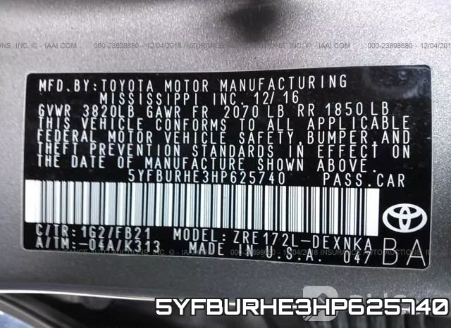 5YFBURHE3HP625740 фото 9