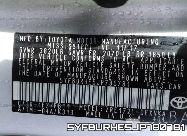 5YFBURHE5JP780781 фото 10