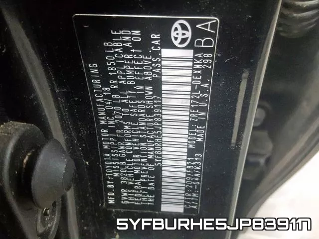 5YFBURHE5JP839117 фото 2