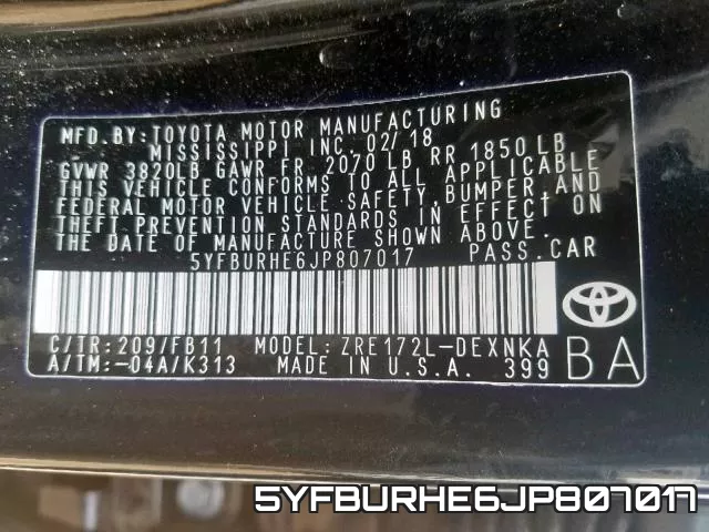 5YFBURHE6JP807017 фото 2