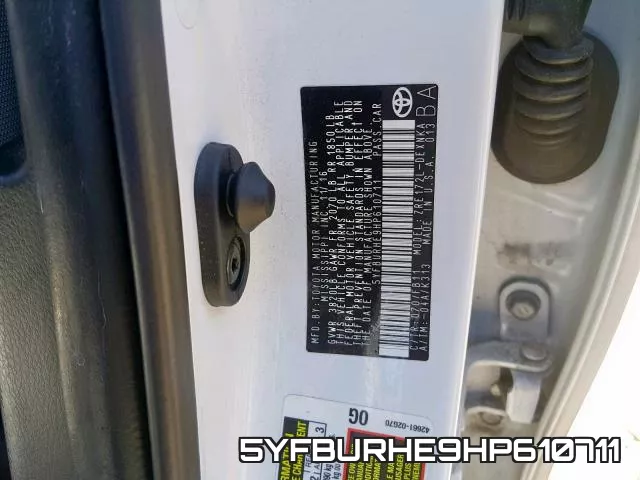 5YFBURHE9HP610711 фото 2