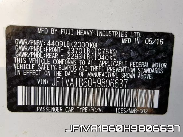 JF1VA1B60H9806637 фото 2