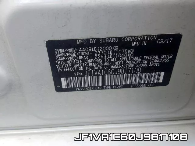 JF1VA1C60J9817108 фото 2
