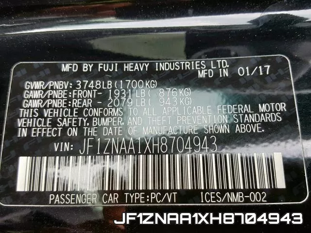 JF1ZNAA1XH8704943 фото 2