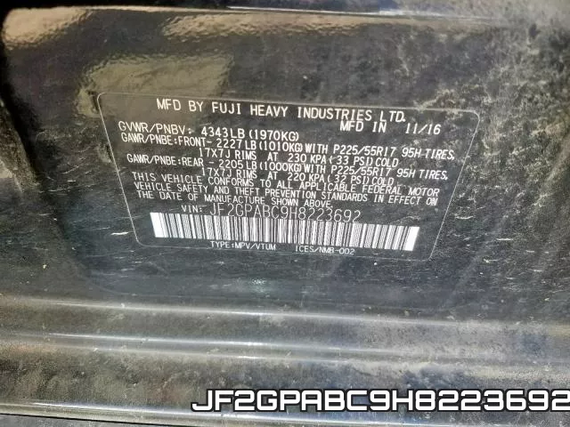 JF2GPABC9H8223692 фото 2
