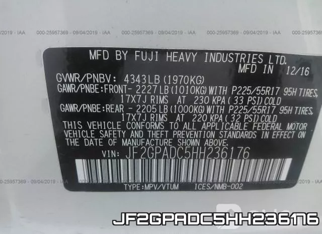 JF2GPADC5HH236176 фото 10