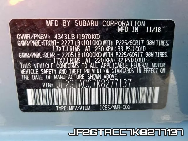 JF2GTACC7K8277137 фото 2