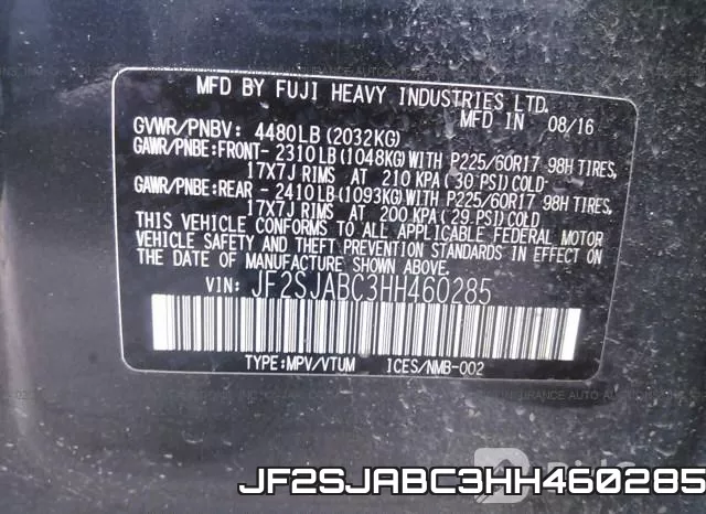 JF2SJABC3HH460285 фото 10
