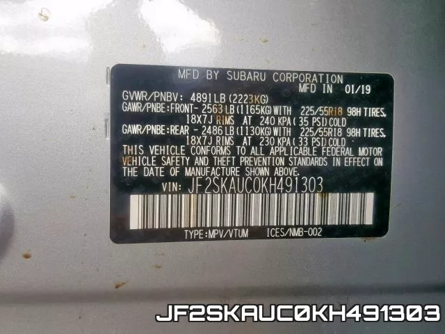 JF2SKAUC0KH491303 фото 2