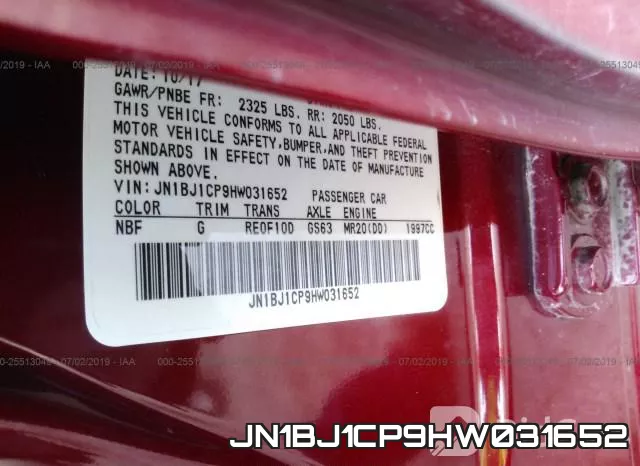 JN1BJ1CP9HW031652 фото 8