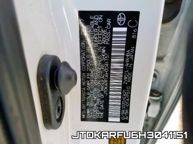 JTDKARFU6H3041151 фото 2