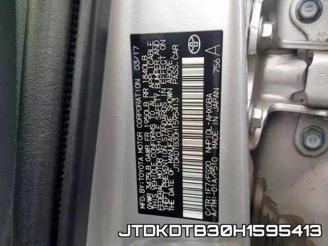 JTDKDTB30H1595413 фото 2