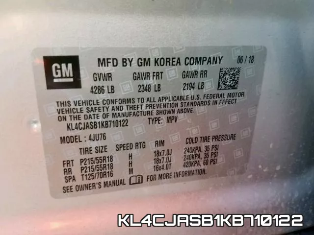KL4CJASB1KB710122 фото 2