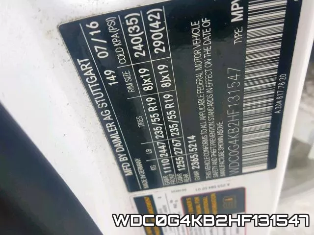 WDC0G4KB2HF131547 фото 2