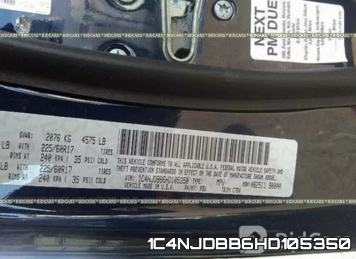 1C4NJDBB6HD105350 фото 10