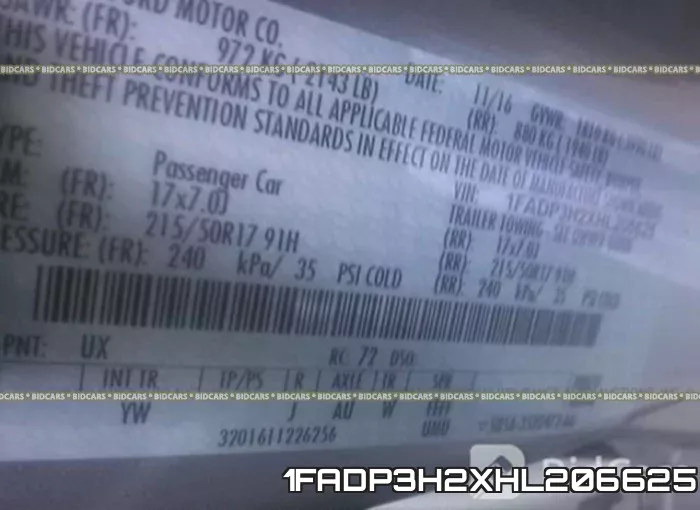 1FADP3H2XHL206625 фото 10