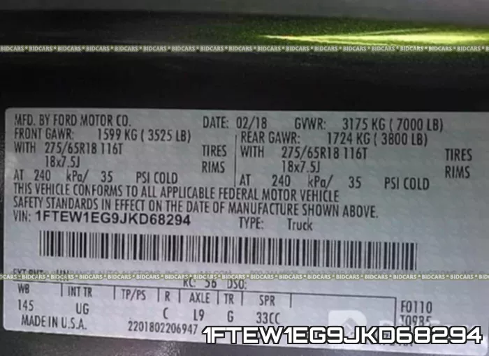 1FTEW1EG9JKD68294 фото 10