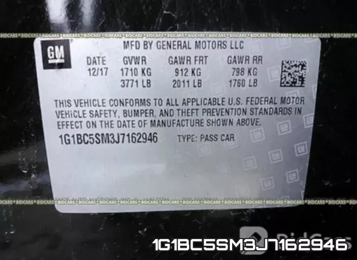 1G1BC5SM3J7162946 фото 10