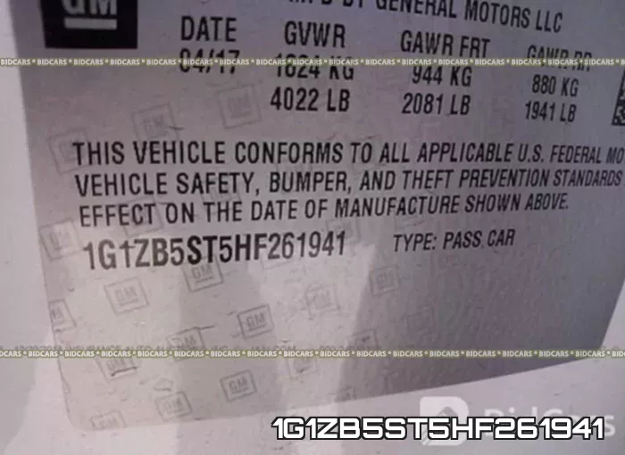 1G1ZB5ST5HF261941 фото 10