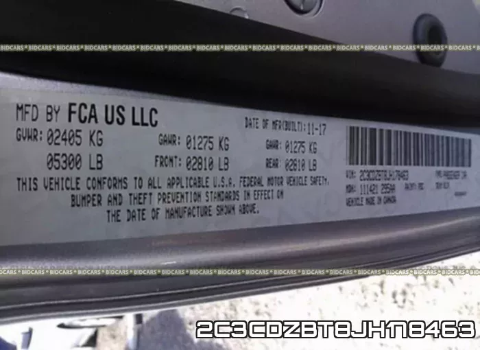 2C3CDZBT8JH178463 фото 10