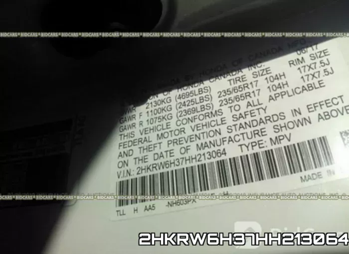 2HKRW6H37HH213064 фото 10