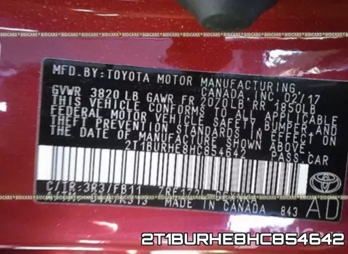 2T1BURHE8HC854642 фото 10