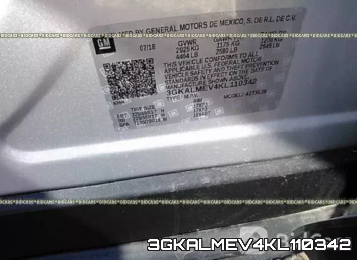 3GKALMEV4KL110342 фото 10