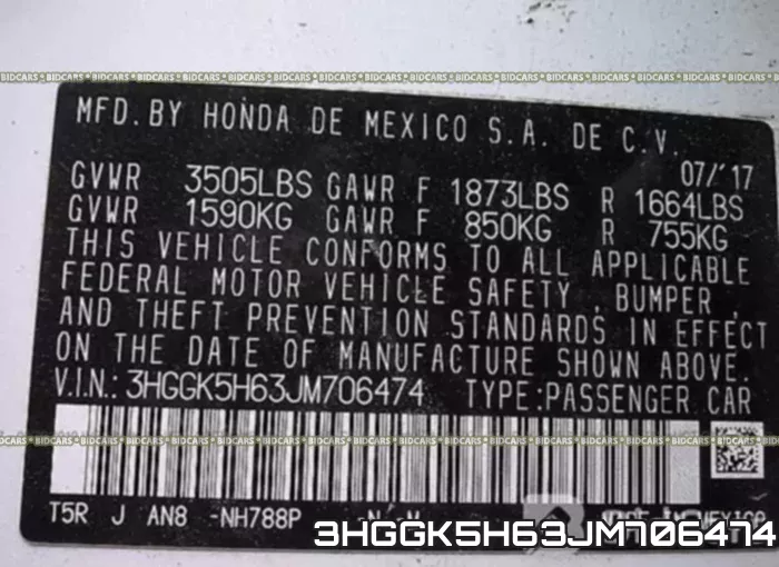 3HGGK5H63JM706474 фото 10