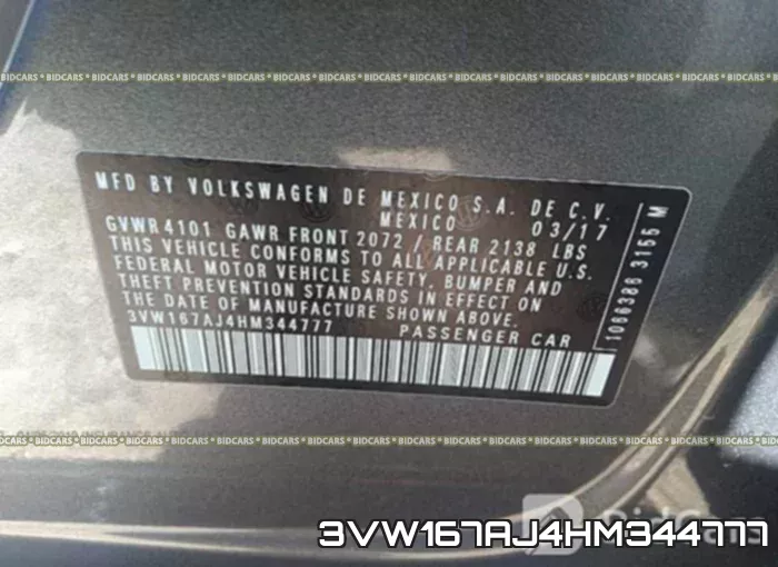 3VW167AJ4HM344777 фото 10