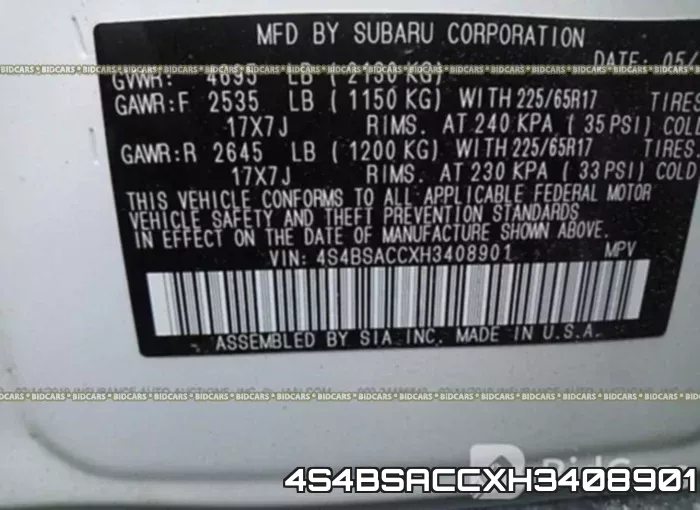 4S4BSACCXH3408901 фото 10