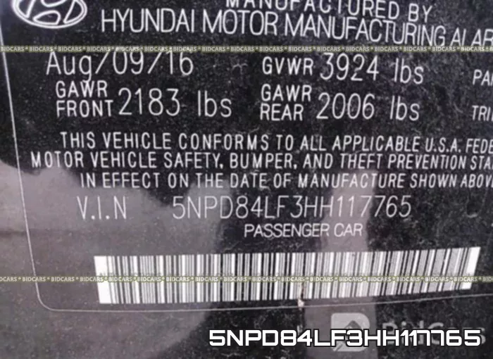 5NPD84LF3HH117765 фото 10